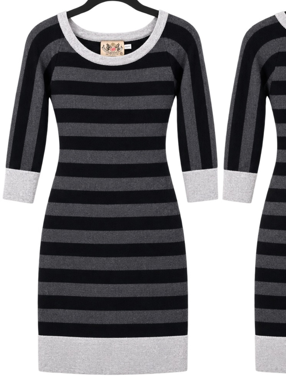 Juicy Couture 100% Cashmere Striped Sweater Dress Y2K Size M